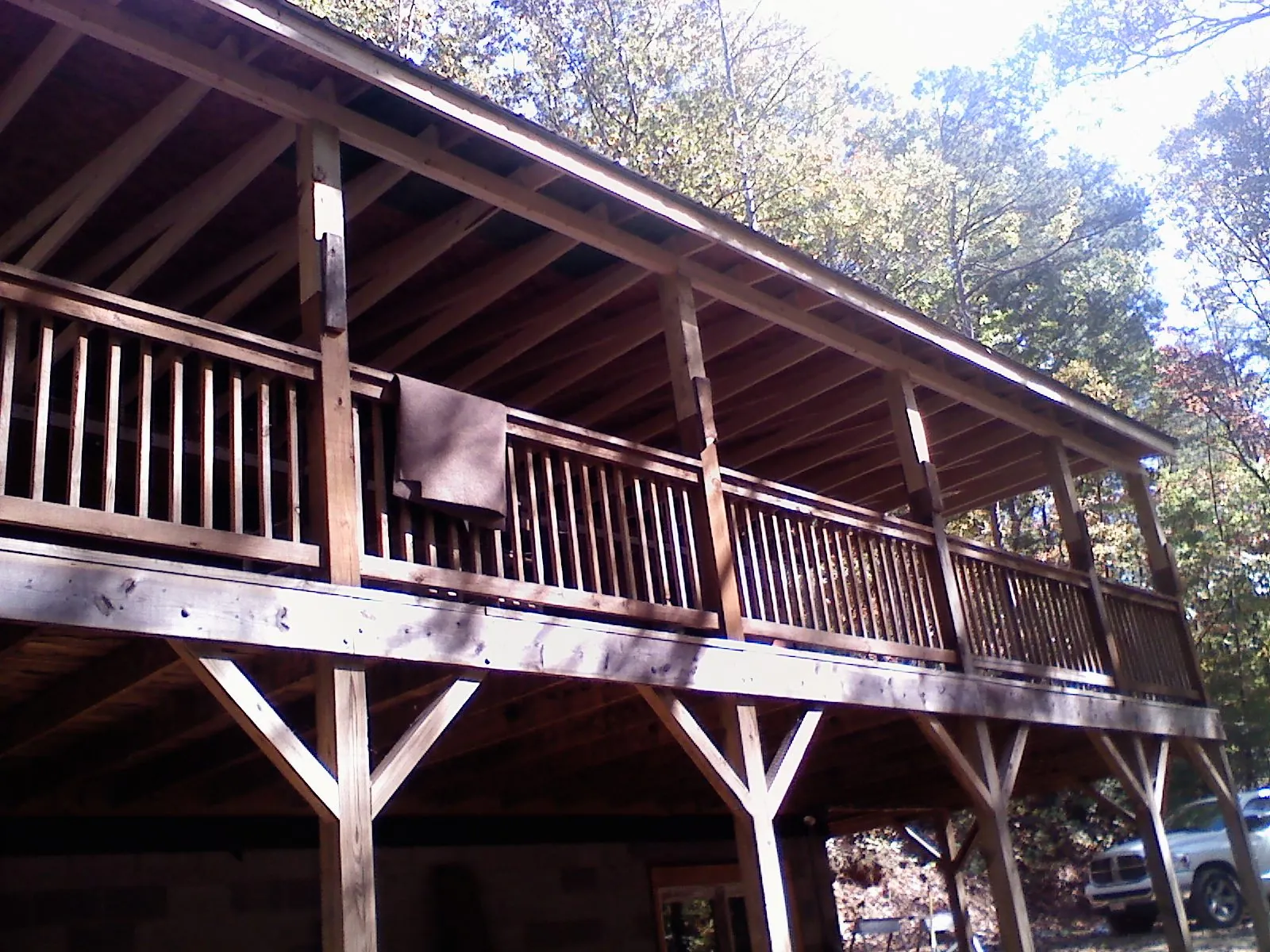 Timber framing under a new elevated porch and deck — Roof Leak Repair in Sanderson by Roofing Brothers